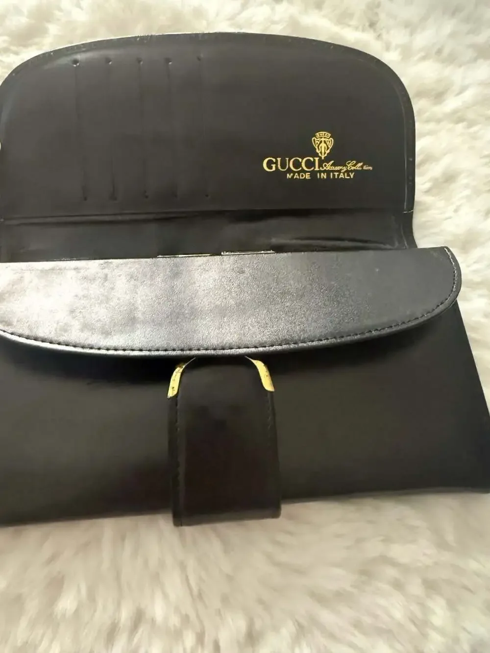 Vintage Gucci Sherry Line Long Wallet with Green and Red Web and Gold Tone Hardw
